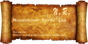 Nussbacher Rozália névjegykártya